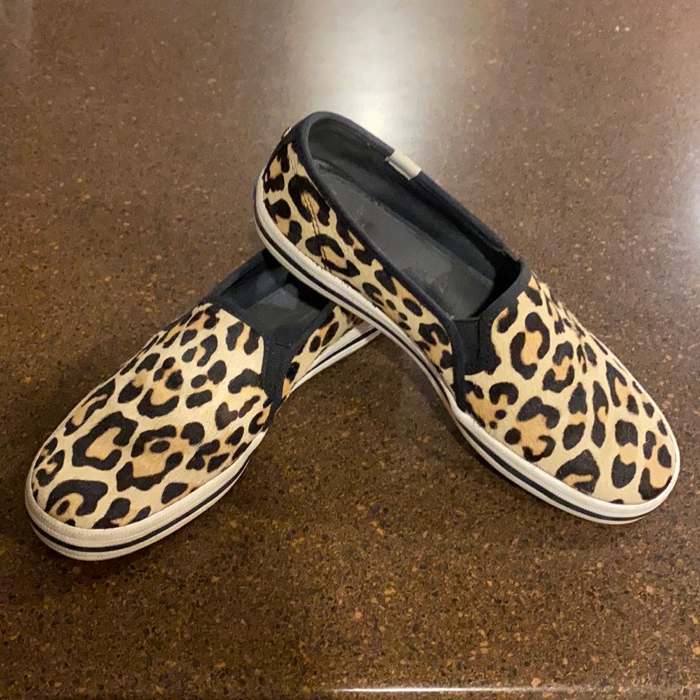Kate Spade Keds leopard Fur Loafers 7.5